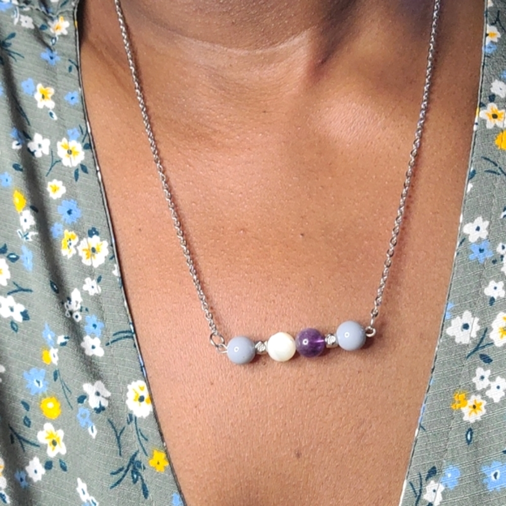 Fluorite gemstone necklace
